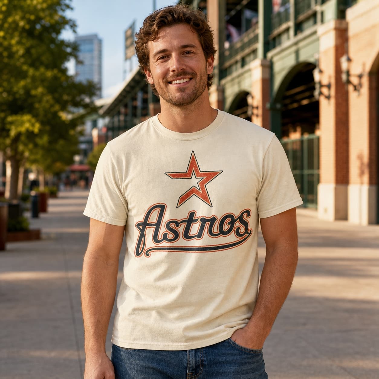 Houston Astros Retro Jersey Lettering Baseball 1995 Artwork Shirt