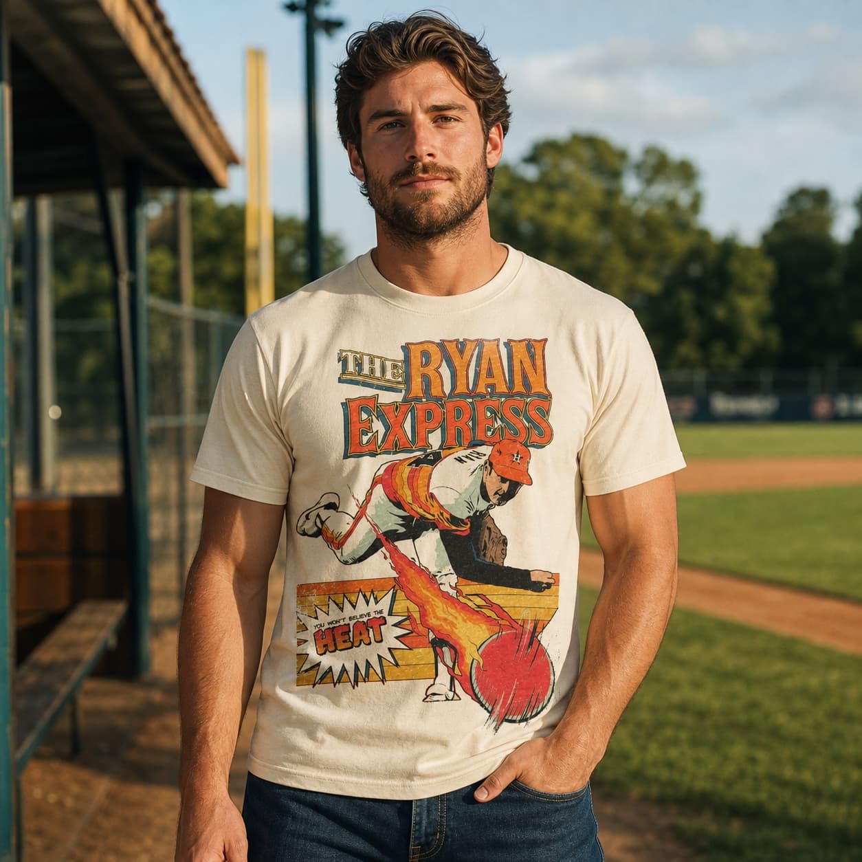 Houston Astros Retro Nolan Ryan Baseball 1981 Artwork Shirt