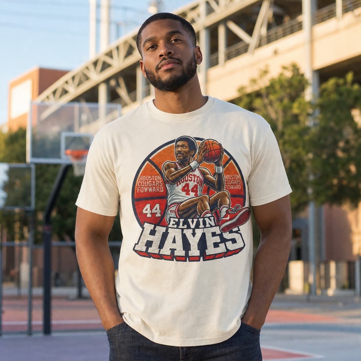 Houston Cougars Elvin Hayes Exclusive Retro March Madness Basketball Shirt
