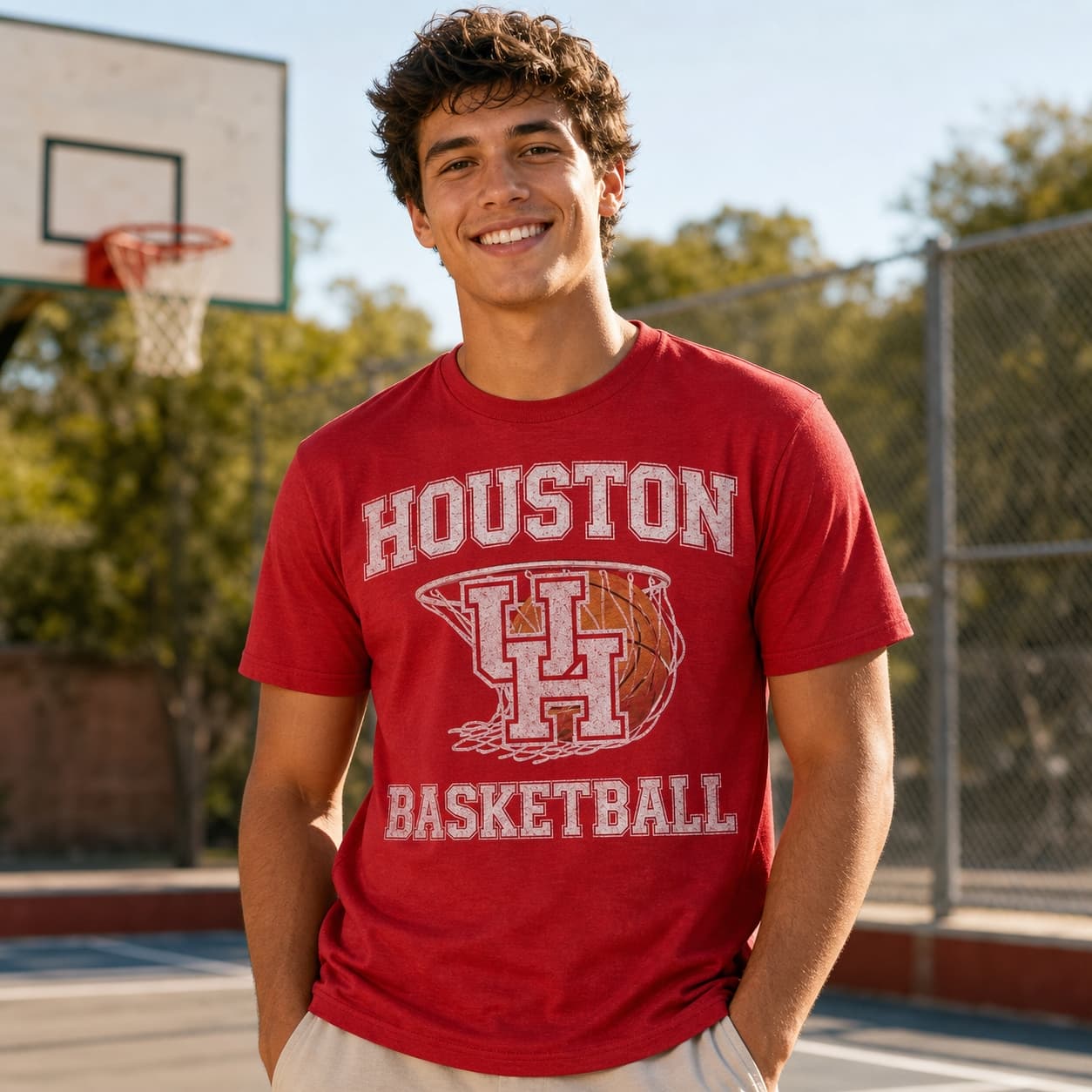 Houston Cougars Vintage Basketball T-Shirt