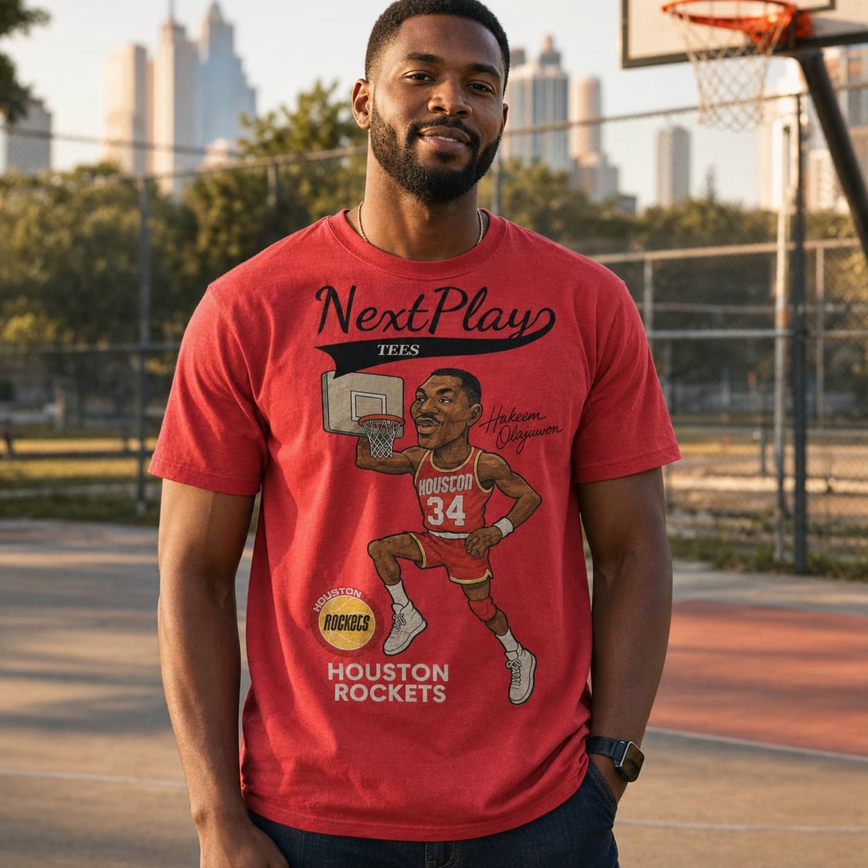 Houston Rockets Hakeem Olajuwon Retro Basketball 1987 Shirt