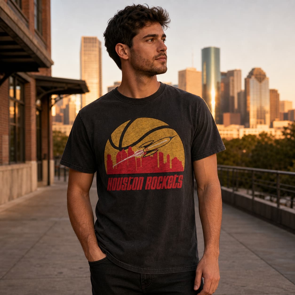 Houston Rockets Retro Basketball 1973 T-Shirt