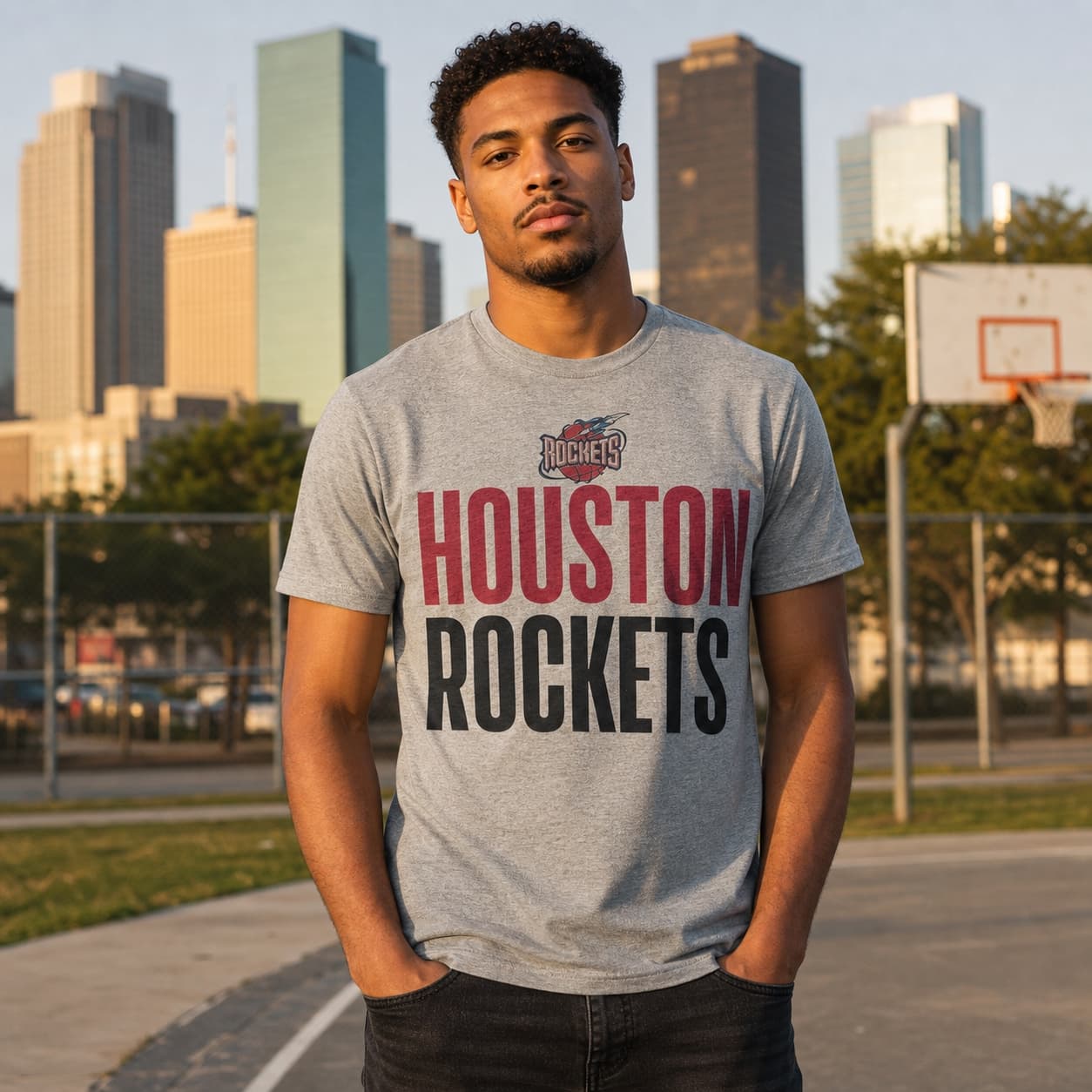 Houston Rockets Retro Basketball 1995 T-Shirt