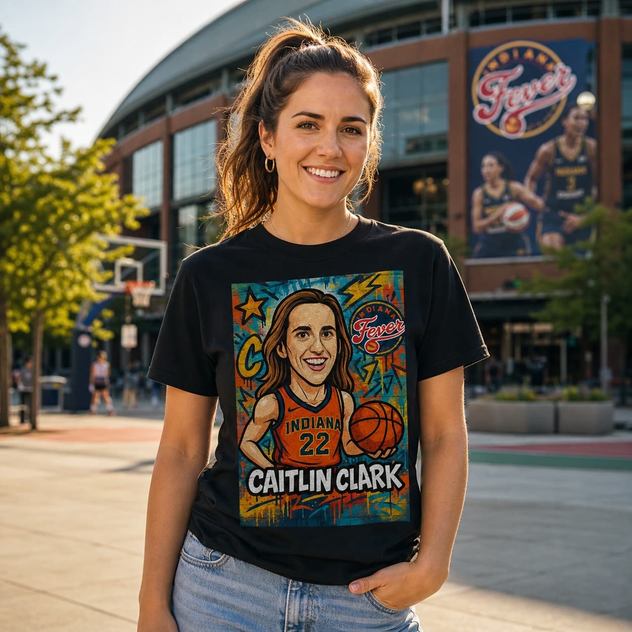 Indiana Fever Caitlin Clark Exclusive Caricature Basketball Shirt