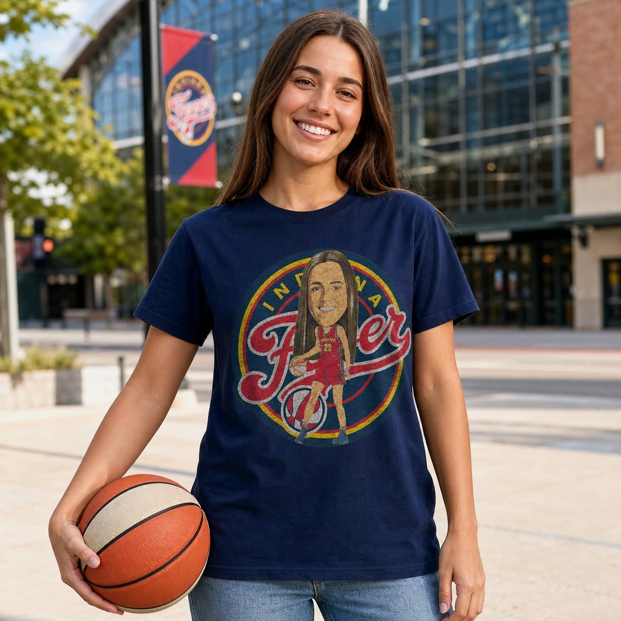 Indiana Fever Retro Caitlin Clark Basketball T-Shirt