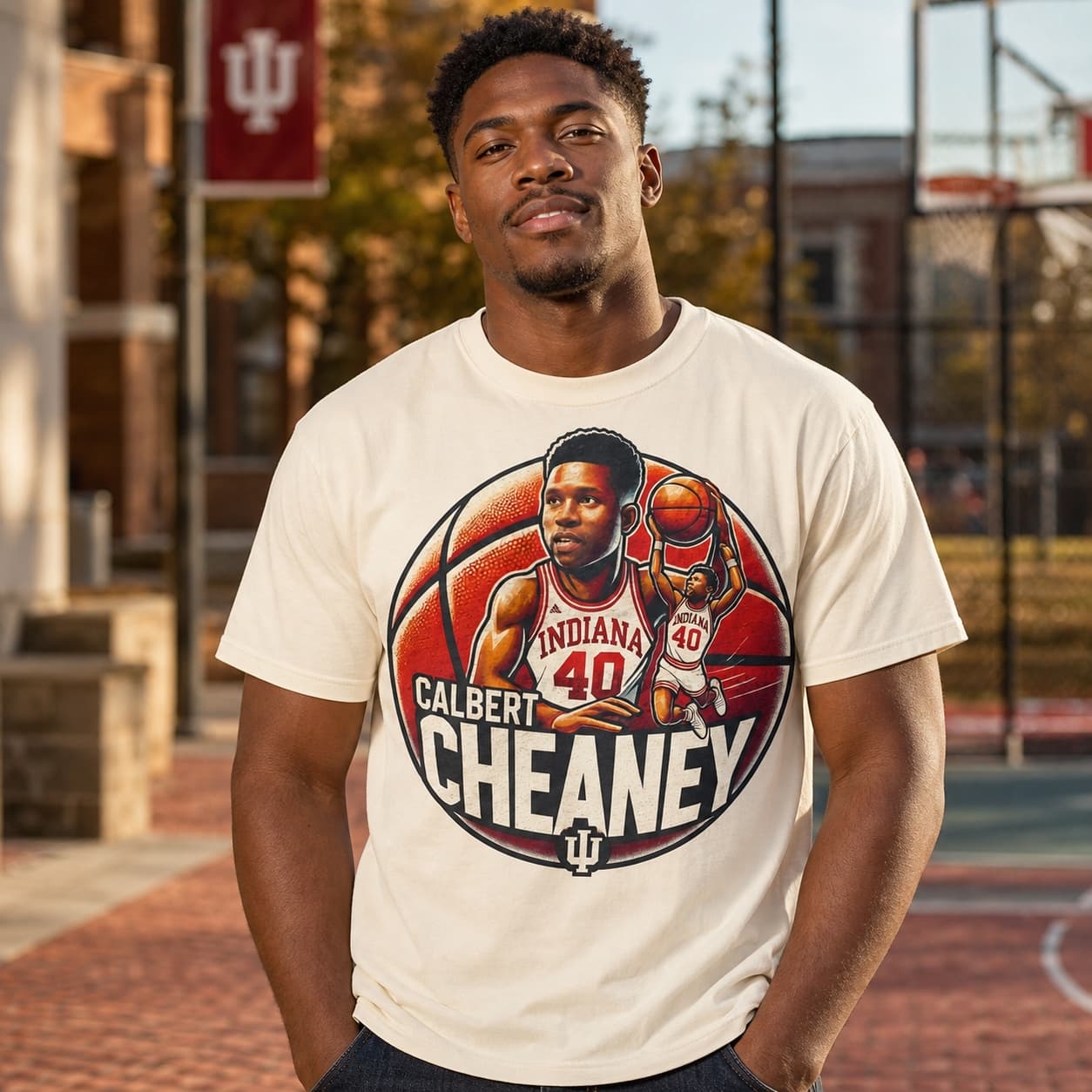 Indiana Hoosiers Calbert Cheaney Exclusive Retro March Madness Basketball Shirt