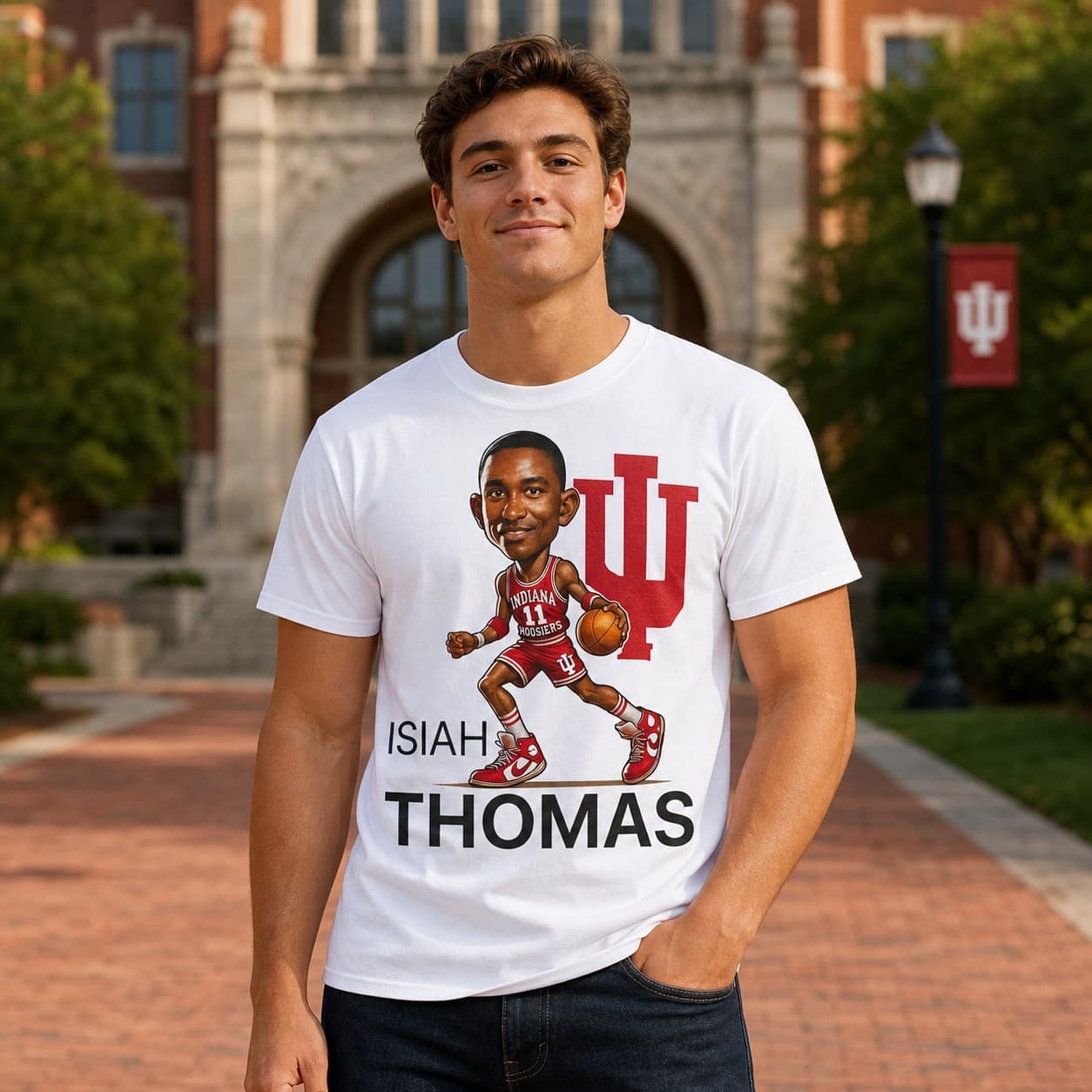 Indiana Hoosiers Isiah Thomas Exclusive Retro Basketball 1983 Shirt