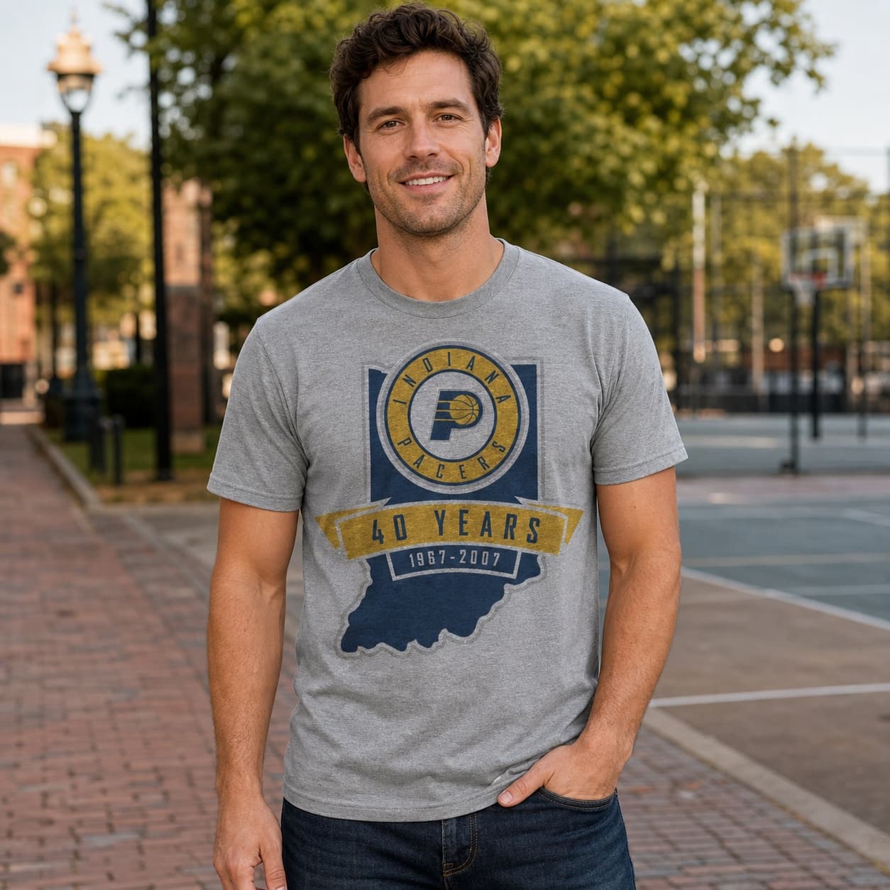 Indiana Pacers Retro Basketball State Shirt