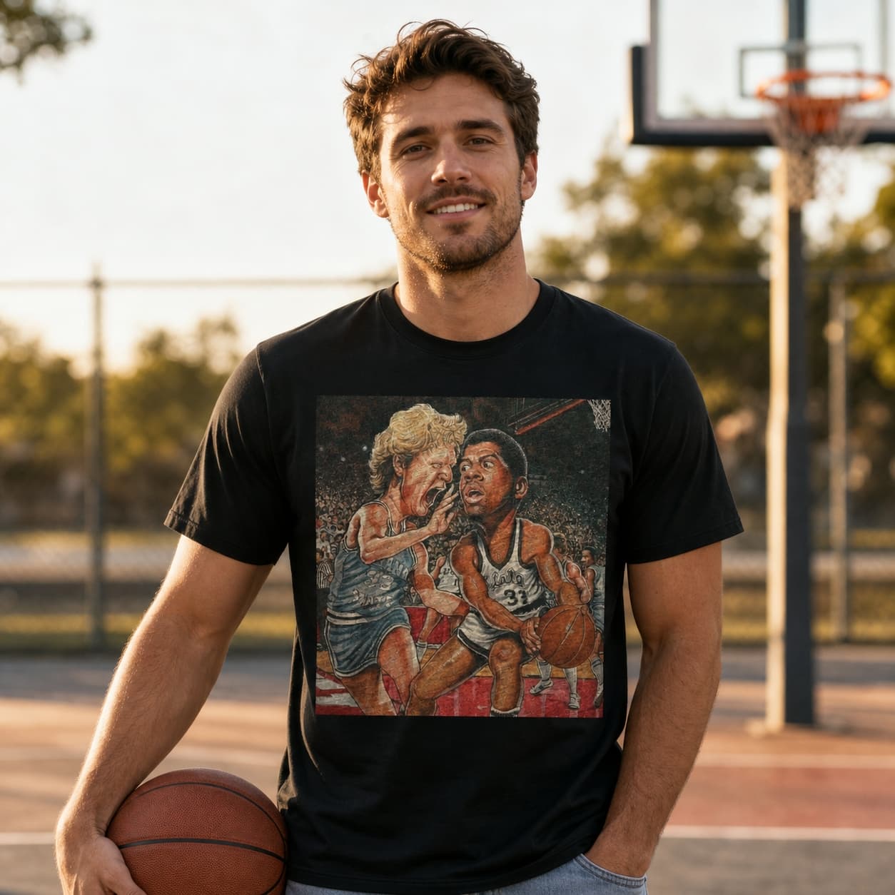 Indiana State Bird vs. Magic Michigan State Retro Basketball 1979 Shirt
