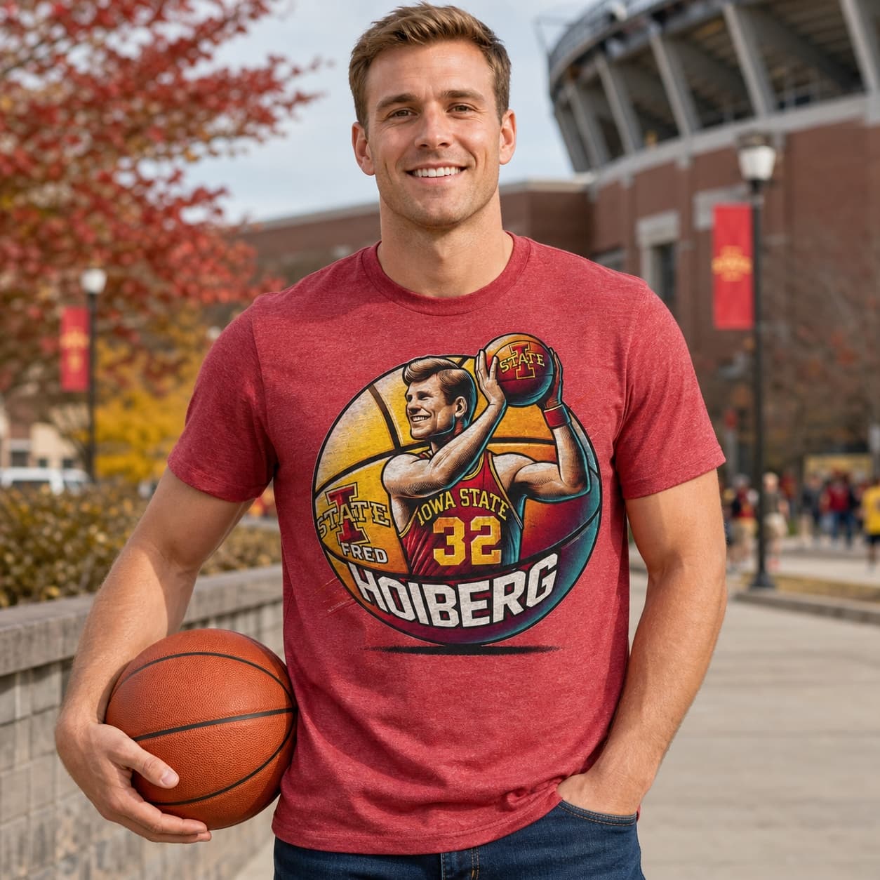 Iowa State Cyclones Fred Hoiberg Exclusive Retro March Madness Basketball Shirt