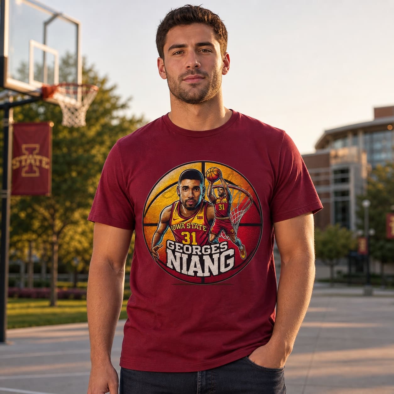 Iowa State Cyclones Georges Niang Exclusive Retro March Madness Basketball Shirt