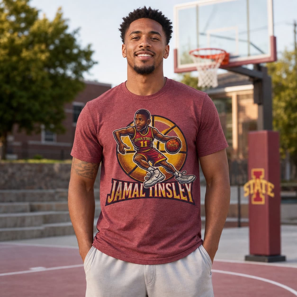 Iowa State Cyclones Jamal Tinsley Exclusive Retro March Madness Basketball Shirt
