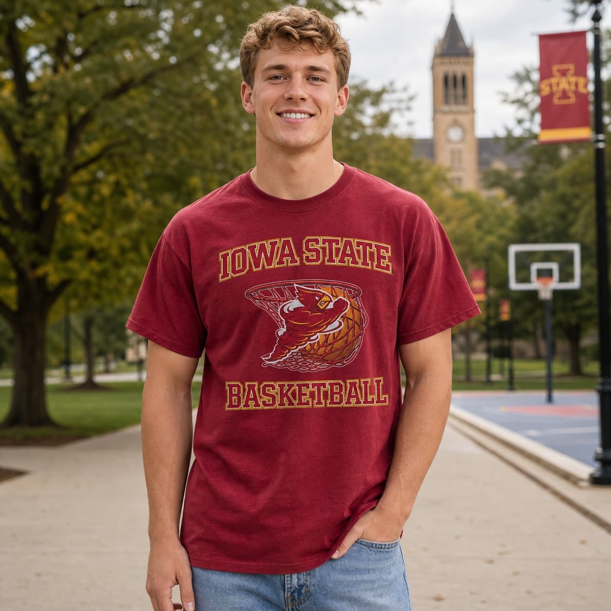 Iowa State Cyclones Vintage Basketball T-Shirt