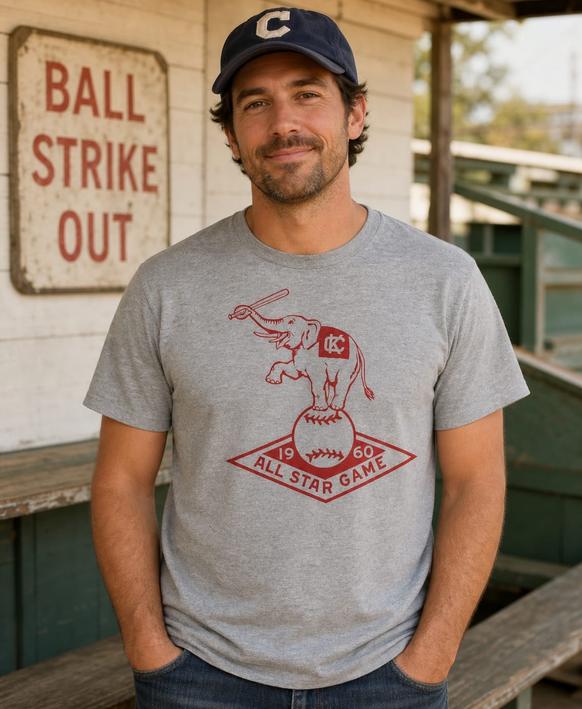 Kansas City Athletics Retro All Star Game Baseball 1960 Artwork T-Shirt