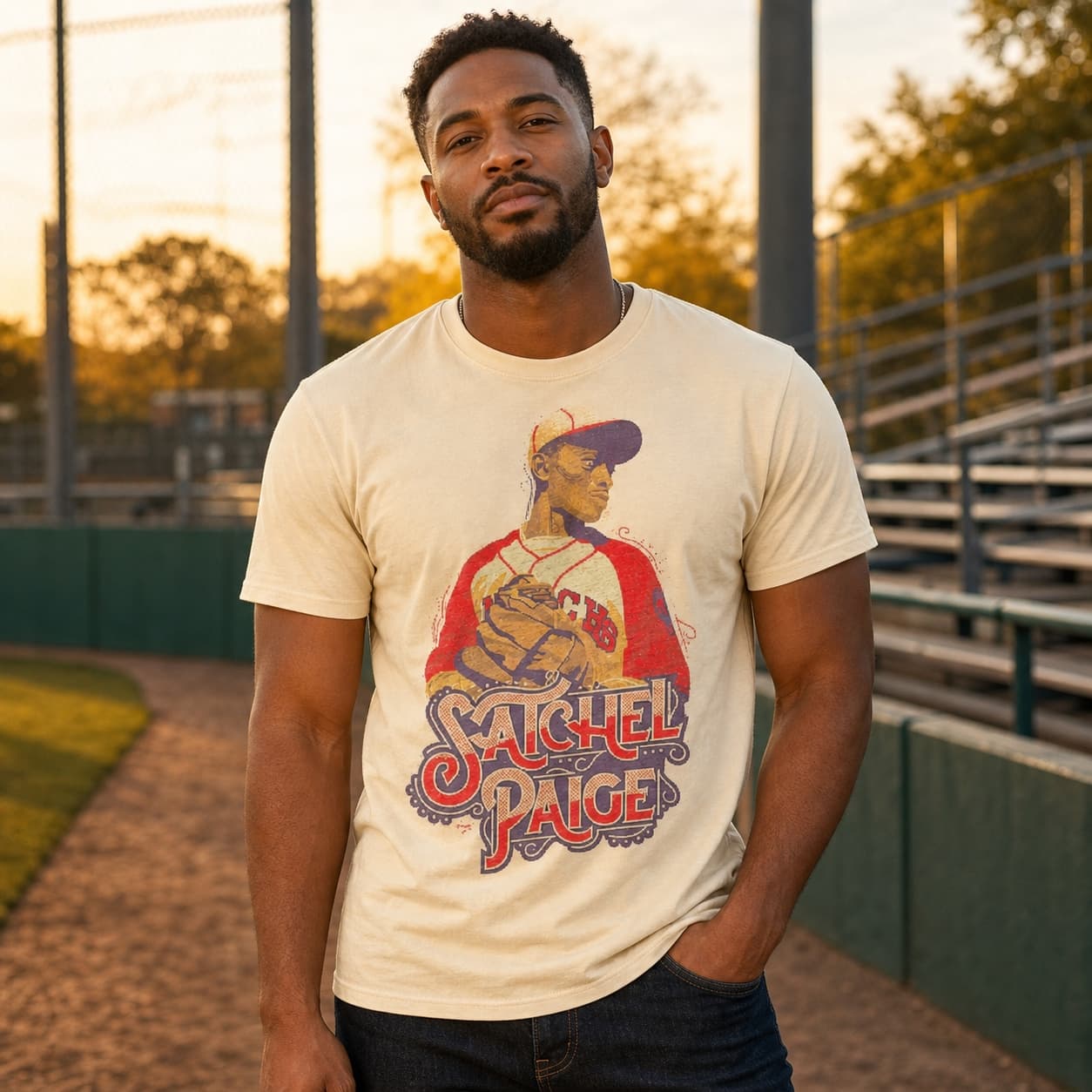 Kansas City Monarchs Retro Satchel Paige Baseball 1935 Artwork Shirt