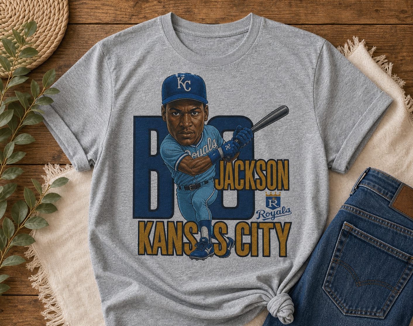 Kansas City Royals Bo Jackson Retro Baseball 1990 Artwork Shirt