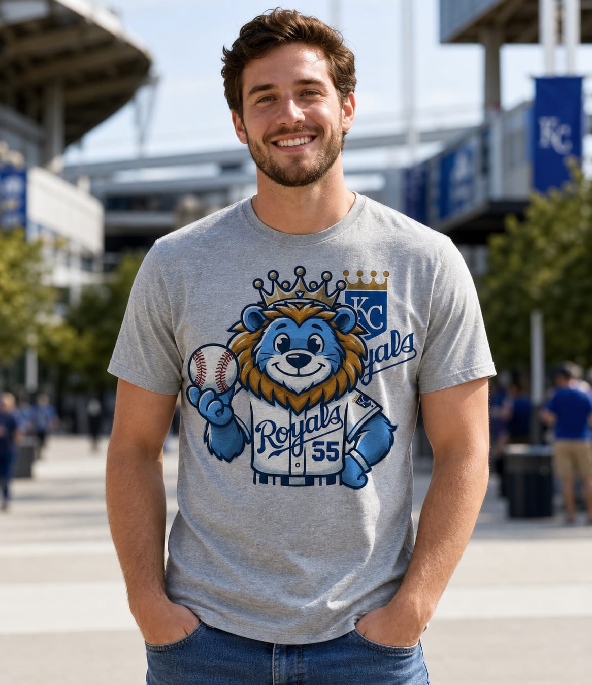 Kansas City Royals Exclusive Retro Baseball Mascot Artwork Shirt