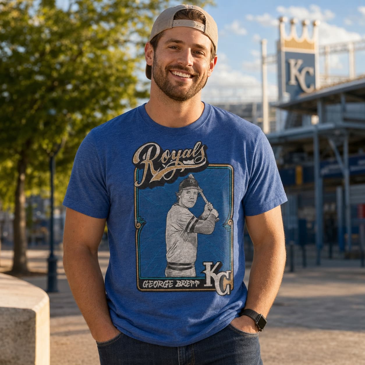 Kansas City Royals Retro George Brett Baseball 1984 Artwork Shirt