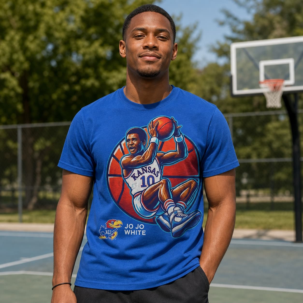 Kansas Jayhawks Jo Jo White Exclusive Retro March Madness Basketball Shirt