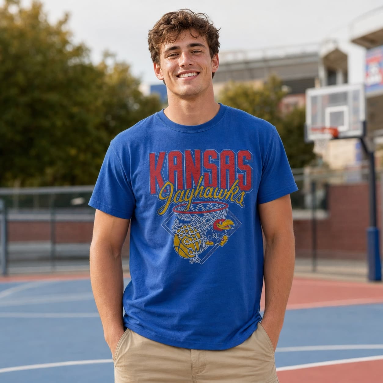Kansas Jayhawks Retro Basketball 1950 Shirt