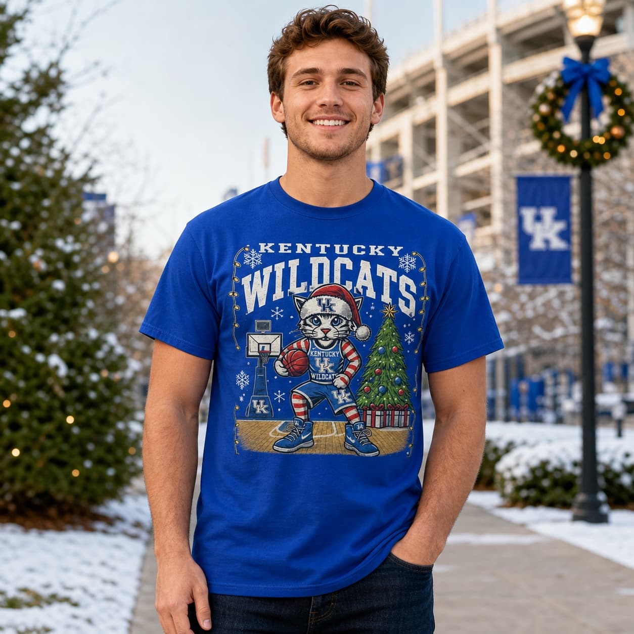 Kentucky Wildcats Holiday Court Exclusive Retro Basketball Shirt