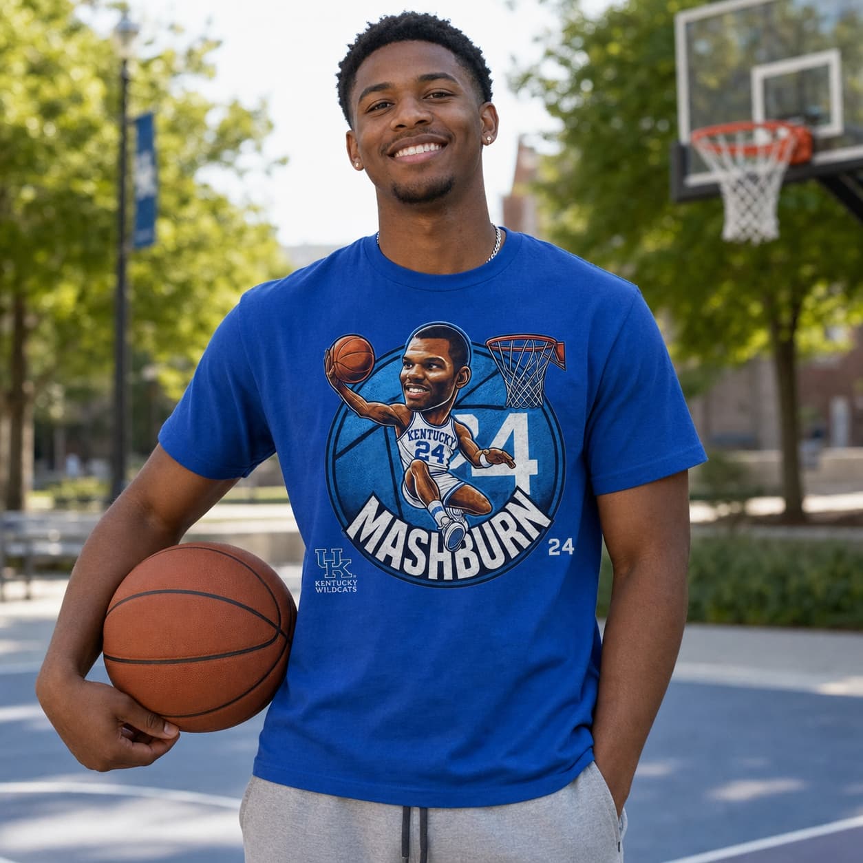 Kentucky Wildcats Jamal Mashburn Exclusive Retro March Madness Basketball Shirt