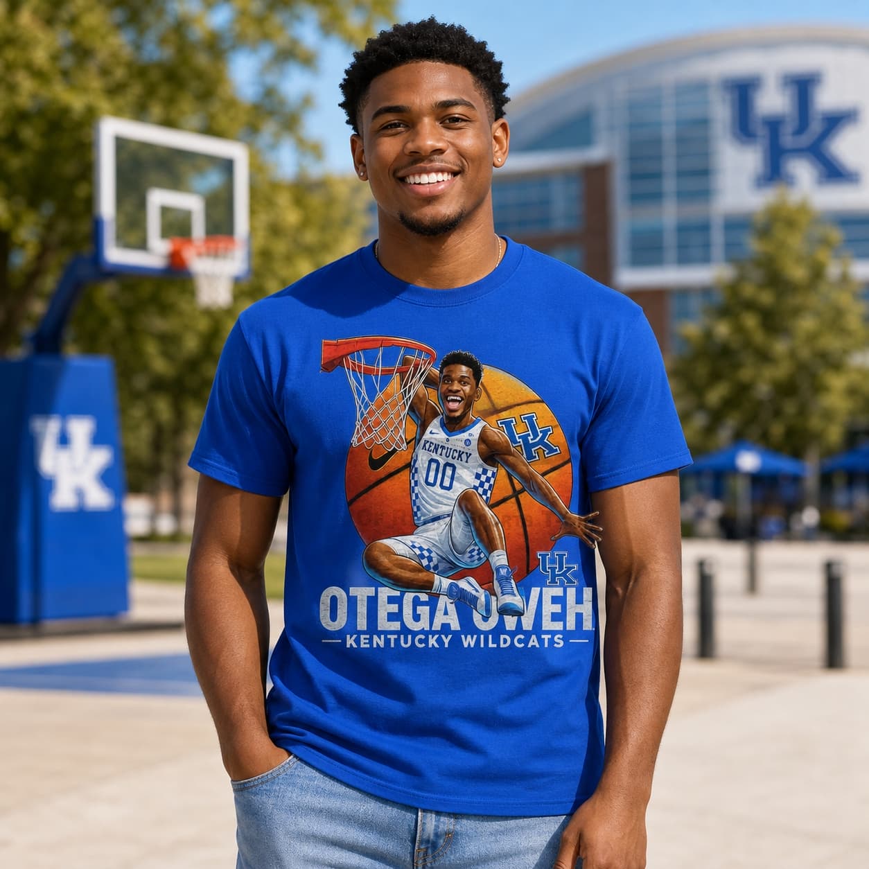 Kentucky Wildcats Otega Oweh Exclusive Retro March Madness Basketball T-Shirt