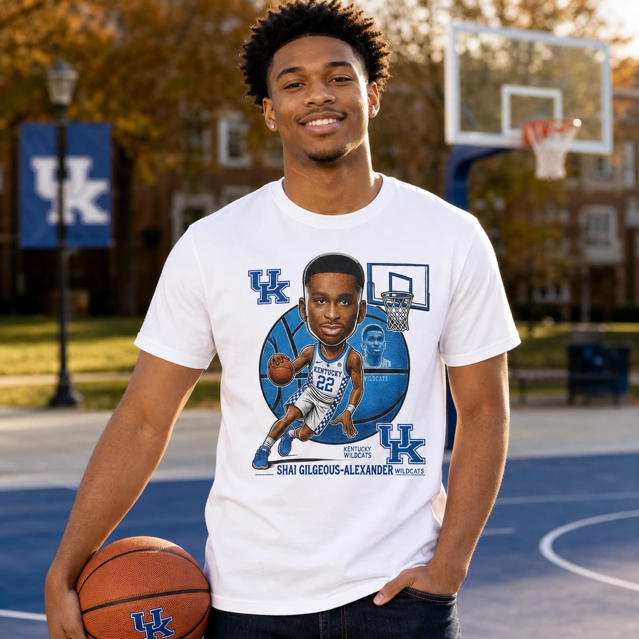 Kentucky Wildcats Shai Gilgeous Alexander Exclusive Retro Basketball Shirt
