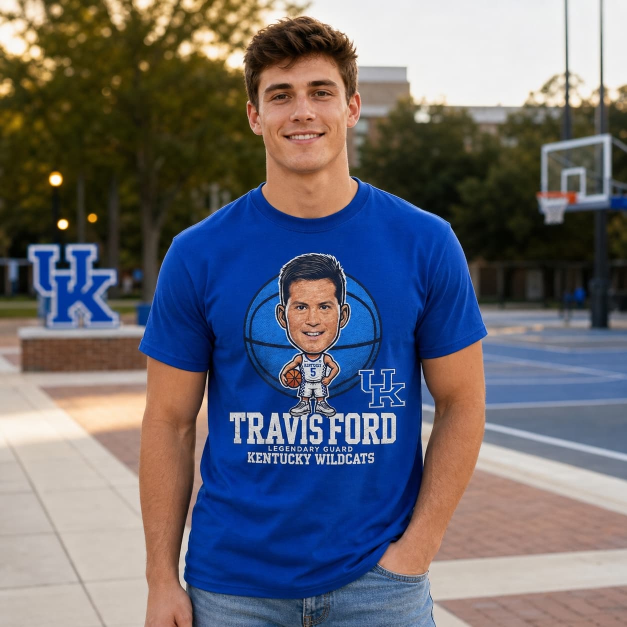 Kentucky Wildcats Travis Ford Exclusive Retro Basketball 1992 Shirt