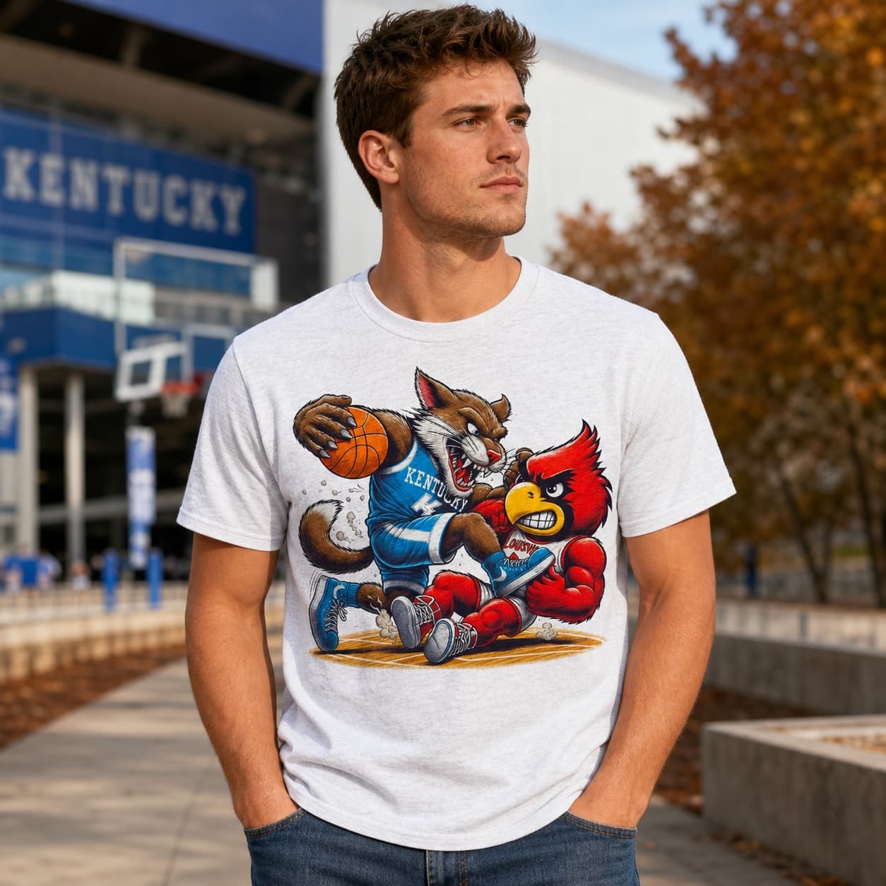 Kentucky Wildcats vs. Louisville Cardinals Retro Rivalry Basketball Shirt
