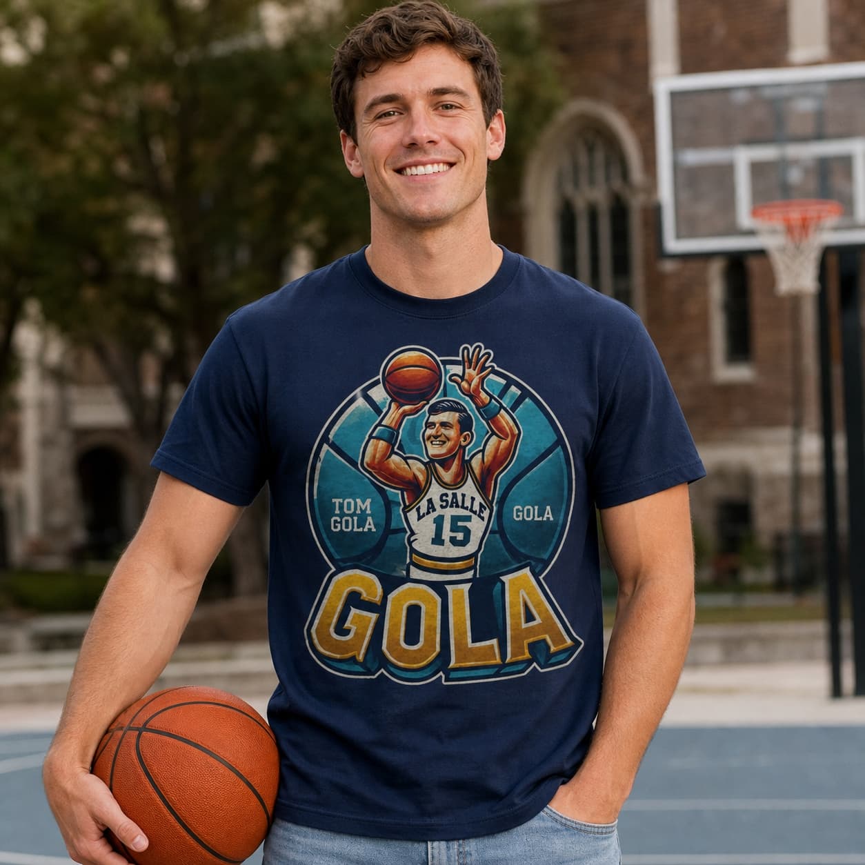 La Salle Explorers Tom Gola Exclusive Retro March Madness Basketball Shirt