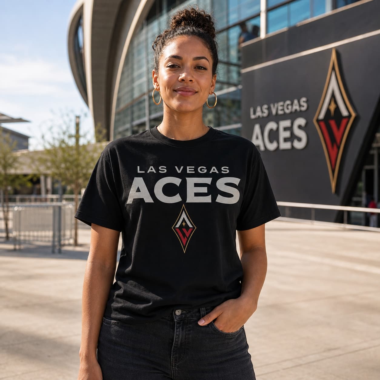 Las Vegas Aces Retro Basketball Heather T-Shirt