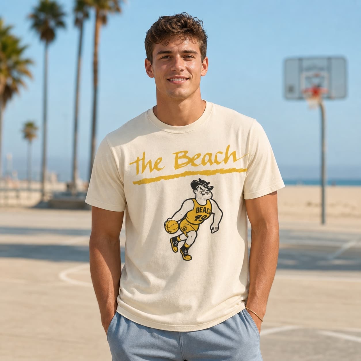 Long Beach State 49ers Retro Basketball Mascot 1984 Shirt