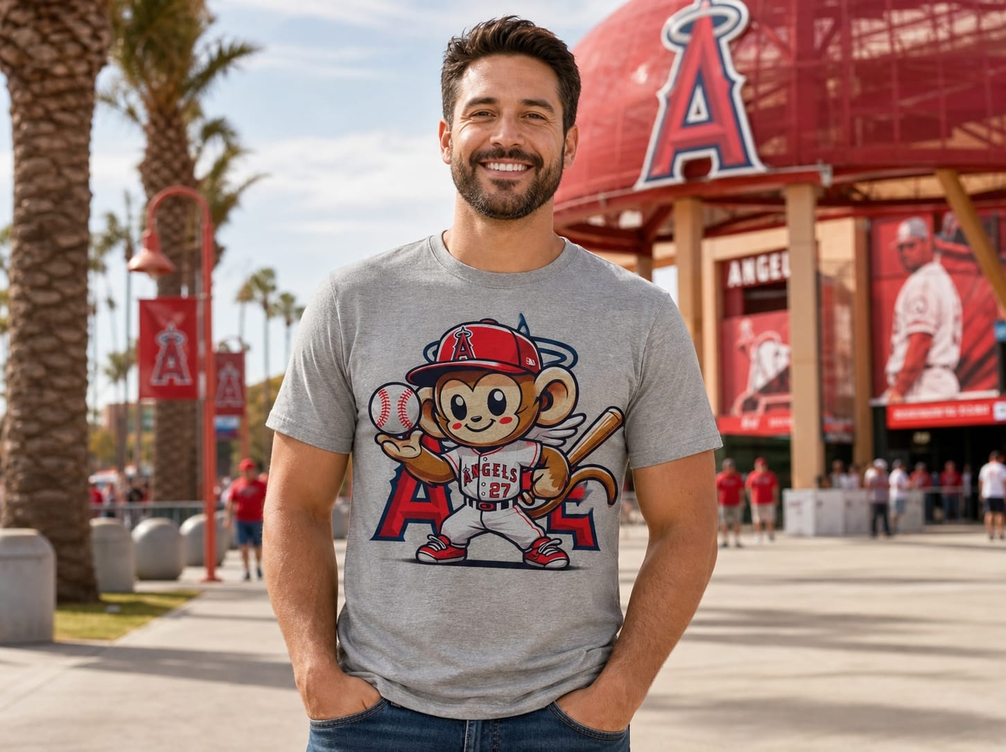 Los Angeles Angels Exclusive Retro Baseball Mascot Artwork Shirt