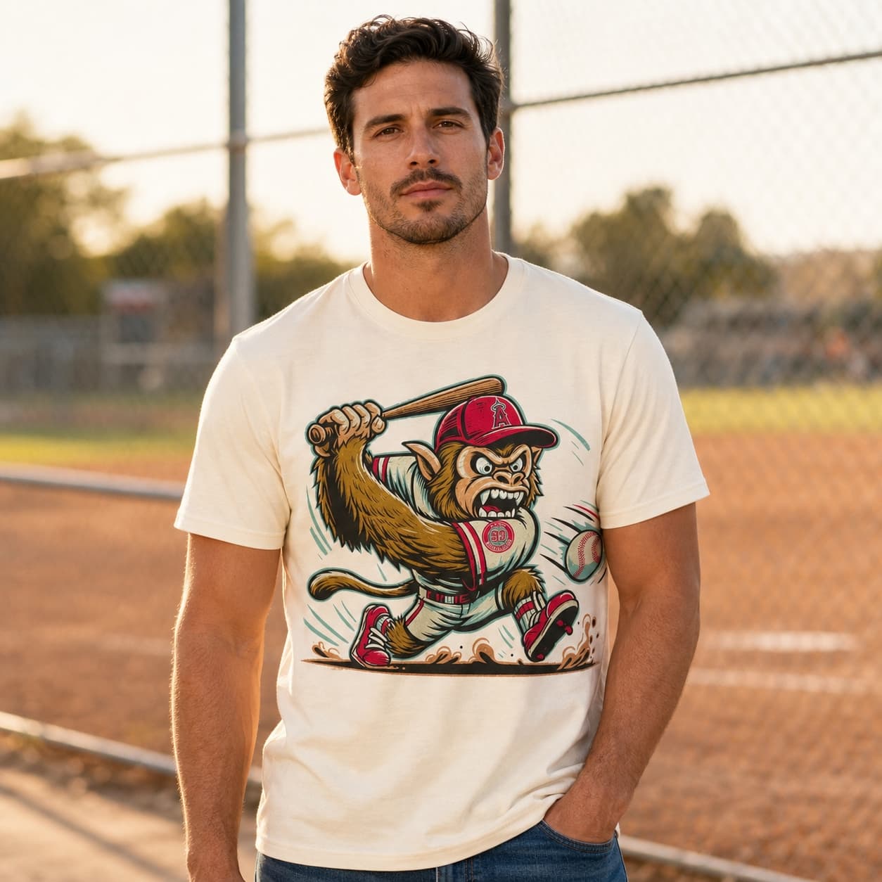 Los Angeles Angels Retro Baseball Mascot Mania 1993 Artwork Shirt