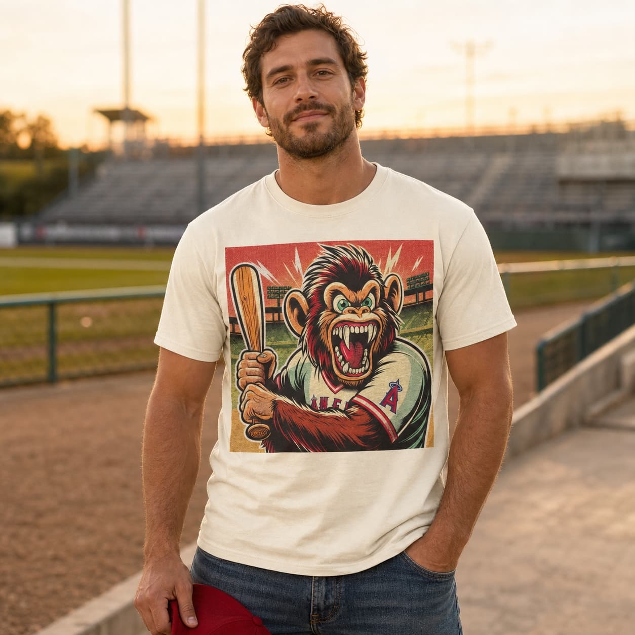 Los Angeles Angels Retro Baseball Mascot Mania 1994 Artwork Shirt