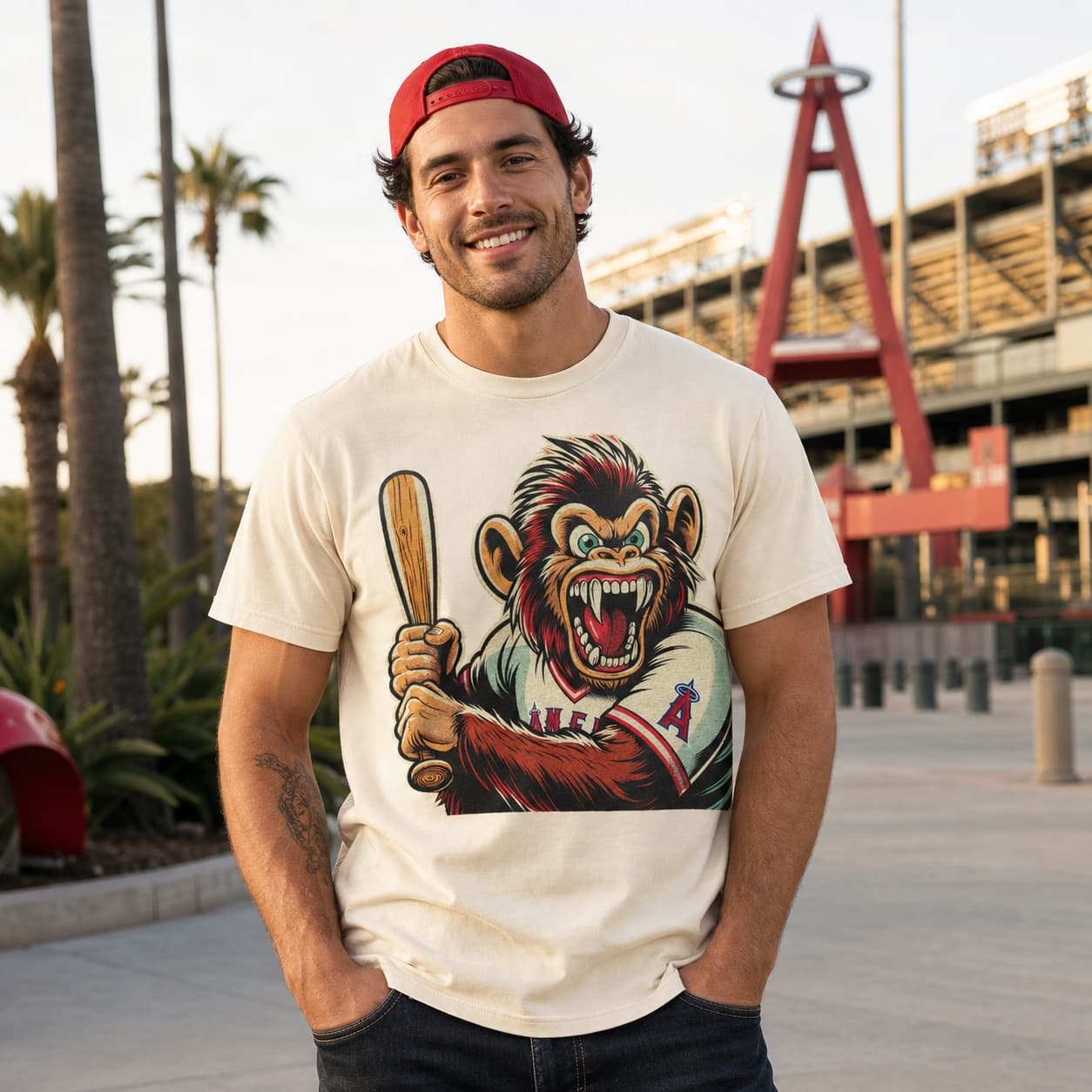 Los Angeles Angels Retro Baseball Mascot Mania 1995 Artwork Shirt
