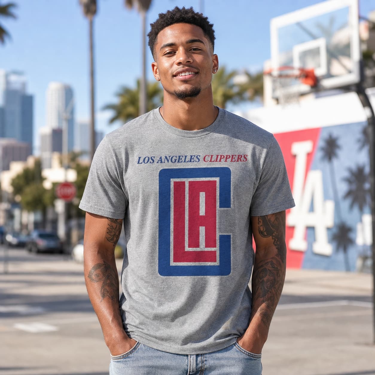 Los Angeles Clippers Retro Basketball Bold Shirt