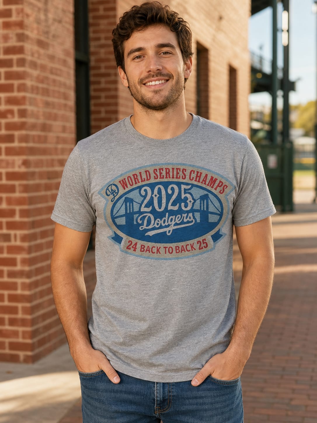 Los Angeles Dodgers Back to Back World Series Champs Retro Baseball Artwork Shirt