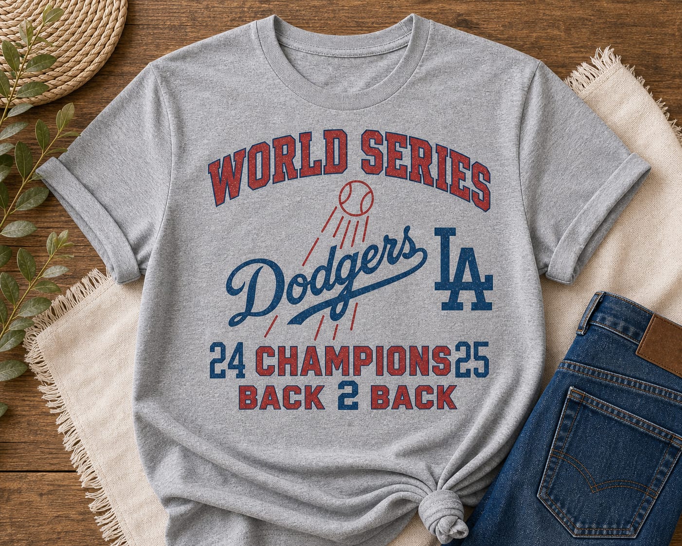 Los Angeles Dodgers Back to Back World Series Champs Retro Baseball Shirt