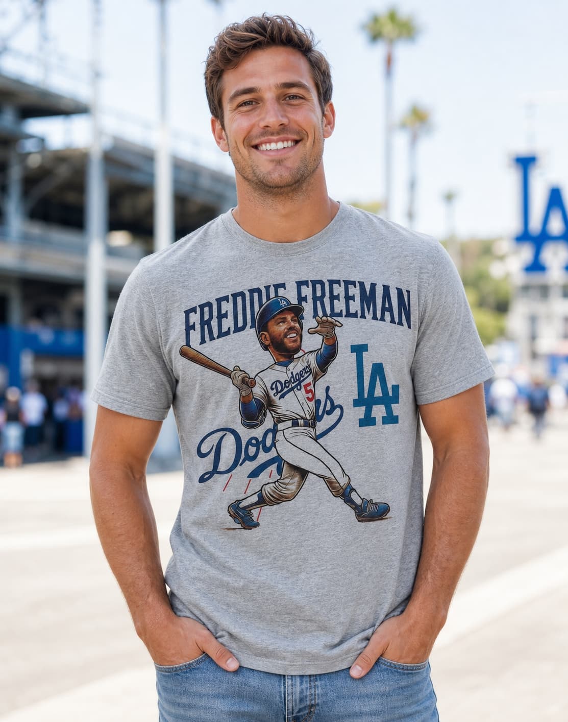 Los Angeles Dodgers Freddie Freeman World Series Hero Exclusive Retro Baseball Artwork Shirt