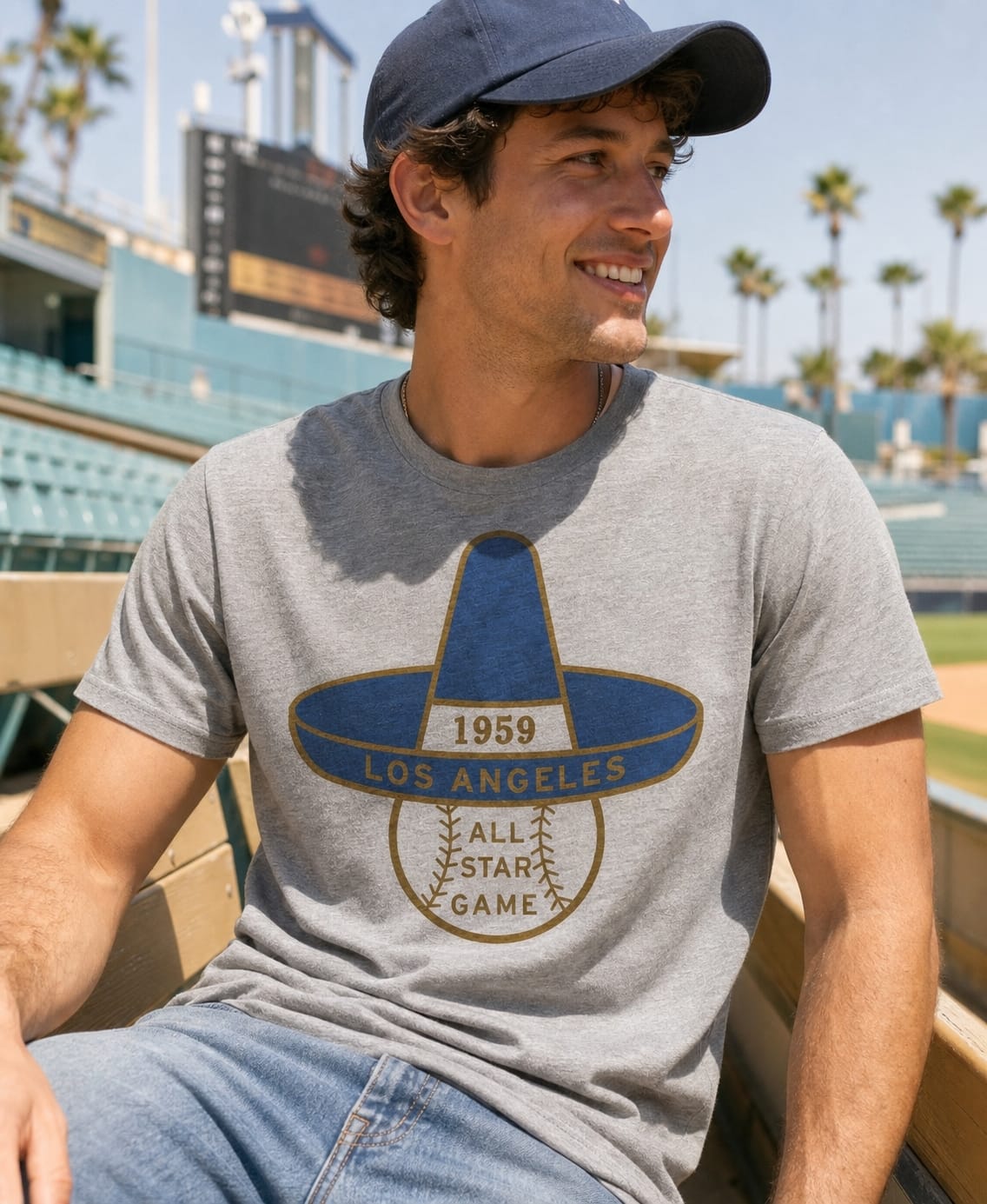 Los Angeles Dodgers Retro All Star Game Baseball 1959 Artwork T-Shirt