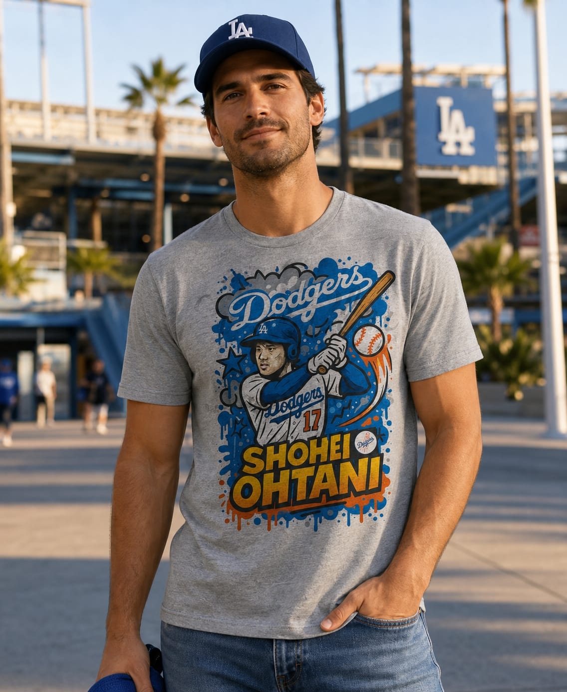 Los Angeles Dodgers Shohei Ohtani HR Exclusive Caricature Baseball Artwork Shirt