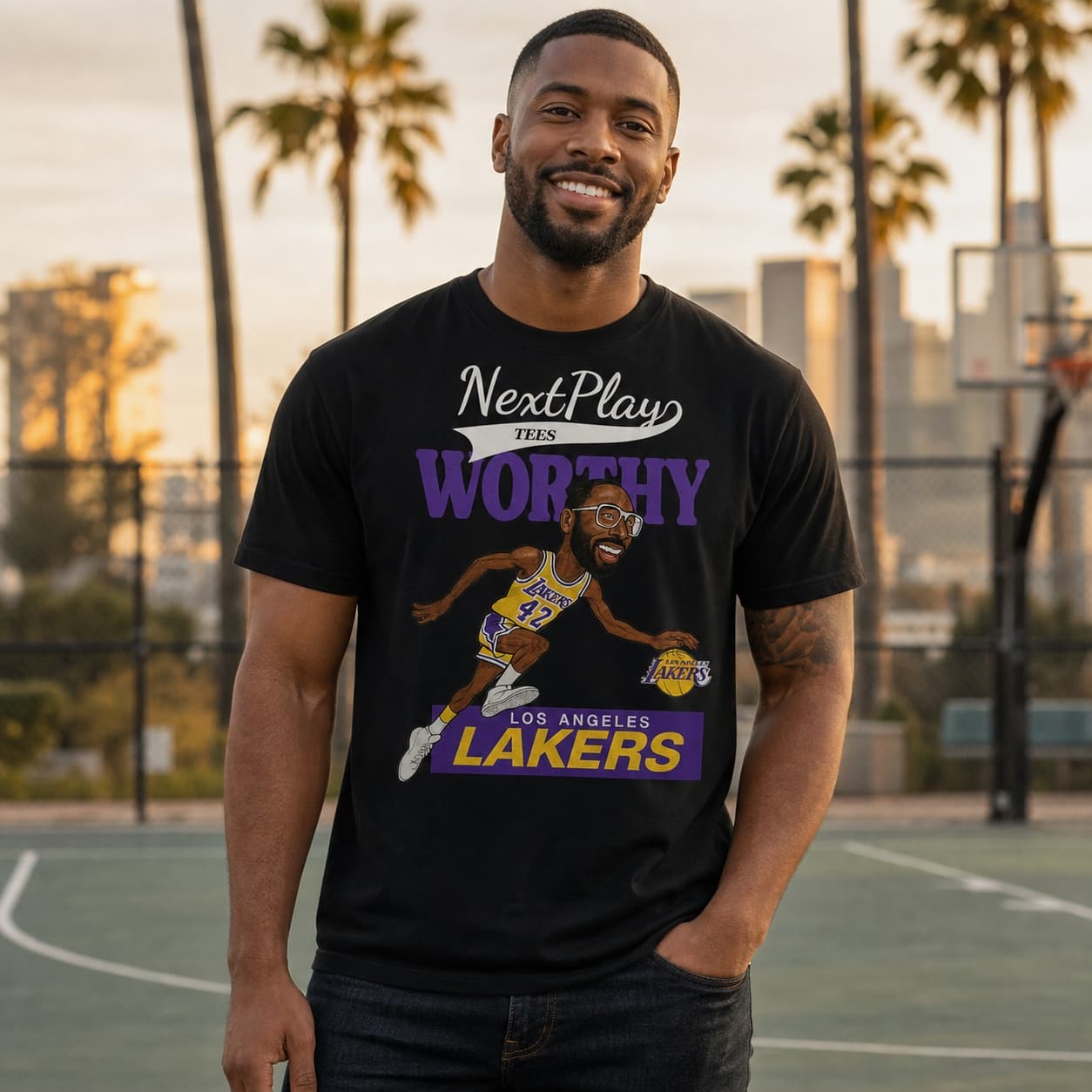 Los Angeles Lakers James Worthy Retro Basketball 1985 Shirt
