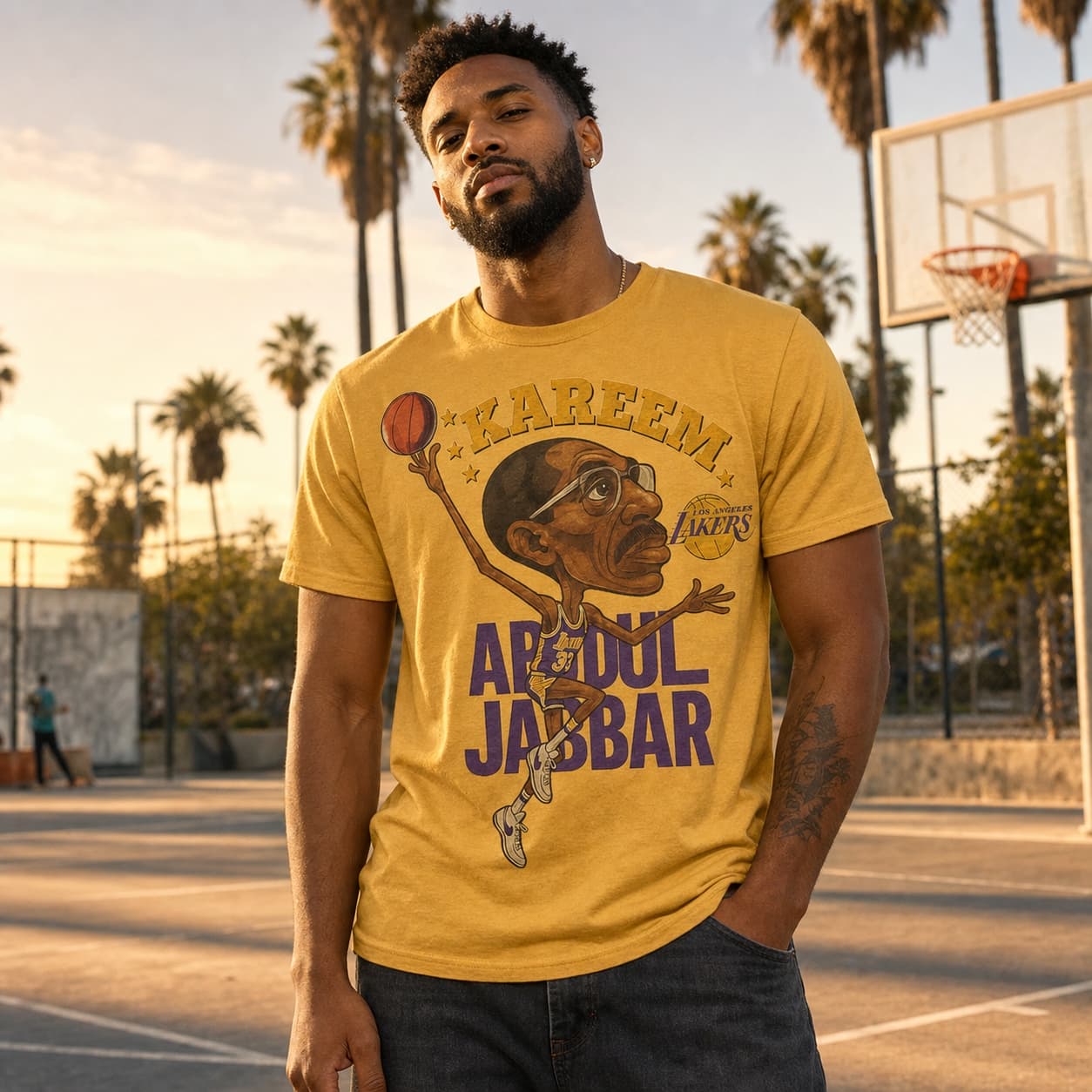 Los Angeles Lakers Kareem Abdul-Jabbar Exclusive Retro Basketball 1984 Shirt