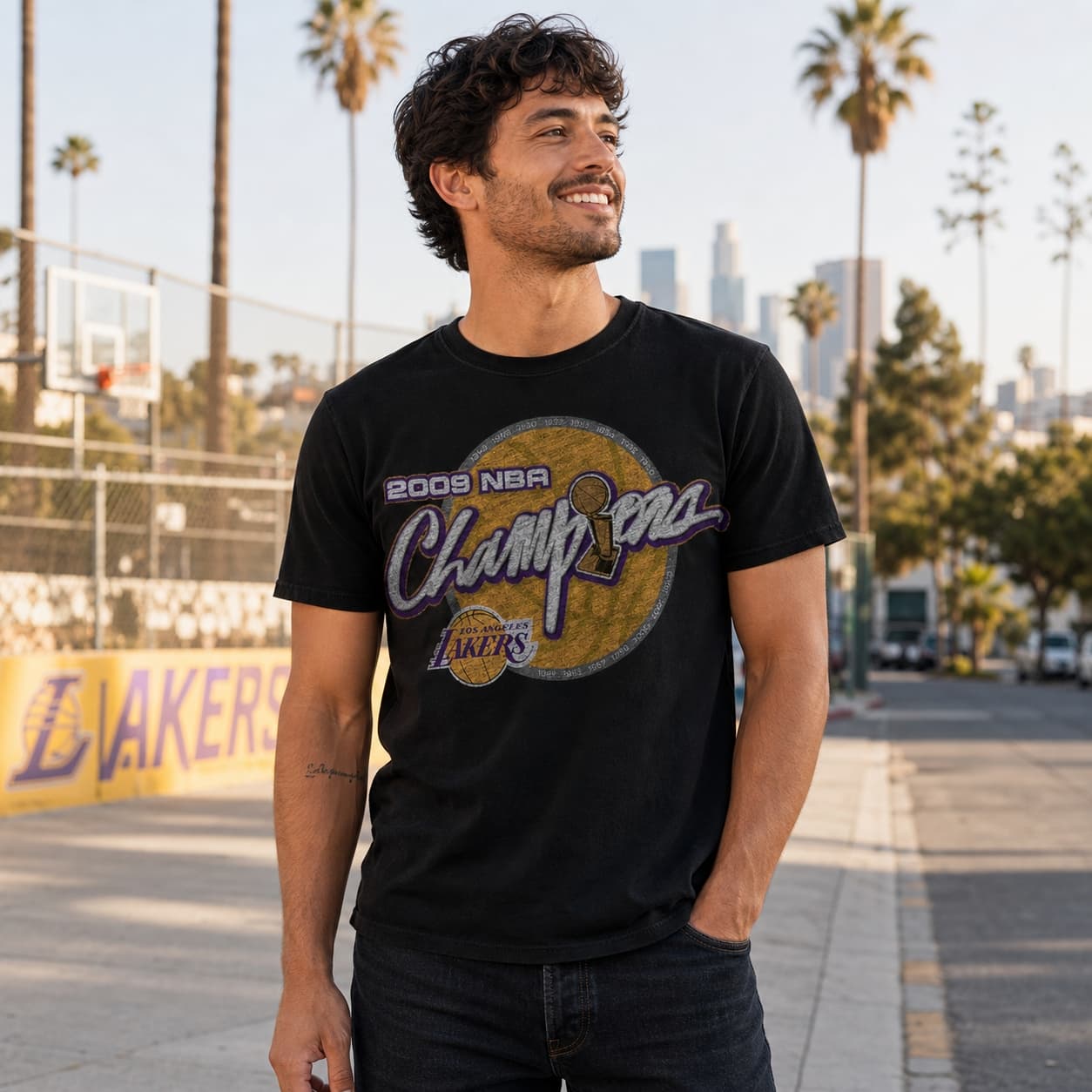 Los Angeles Lakers Retro Basketball Champs 2009 Shirt