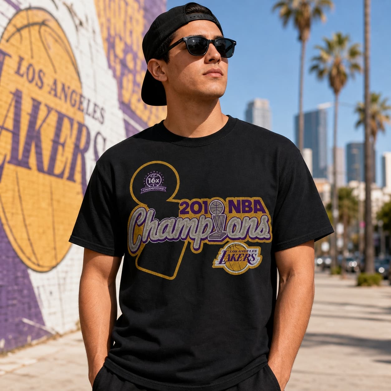 Los Angeles Lakers Retro Basketball Champs 2010 Shirt