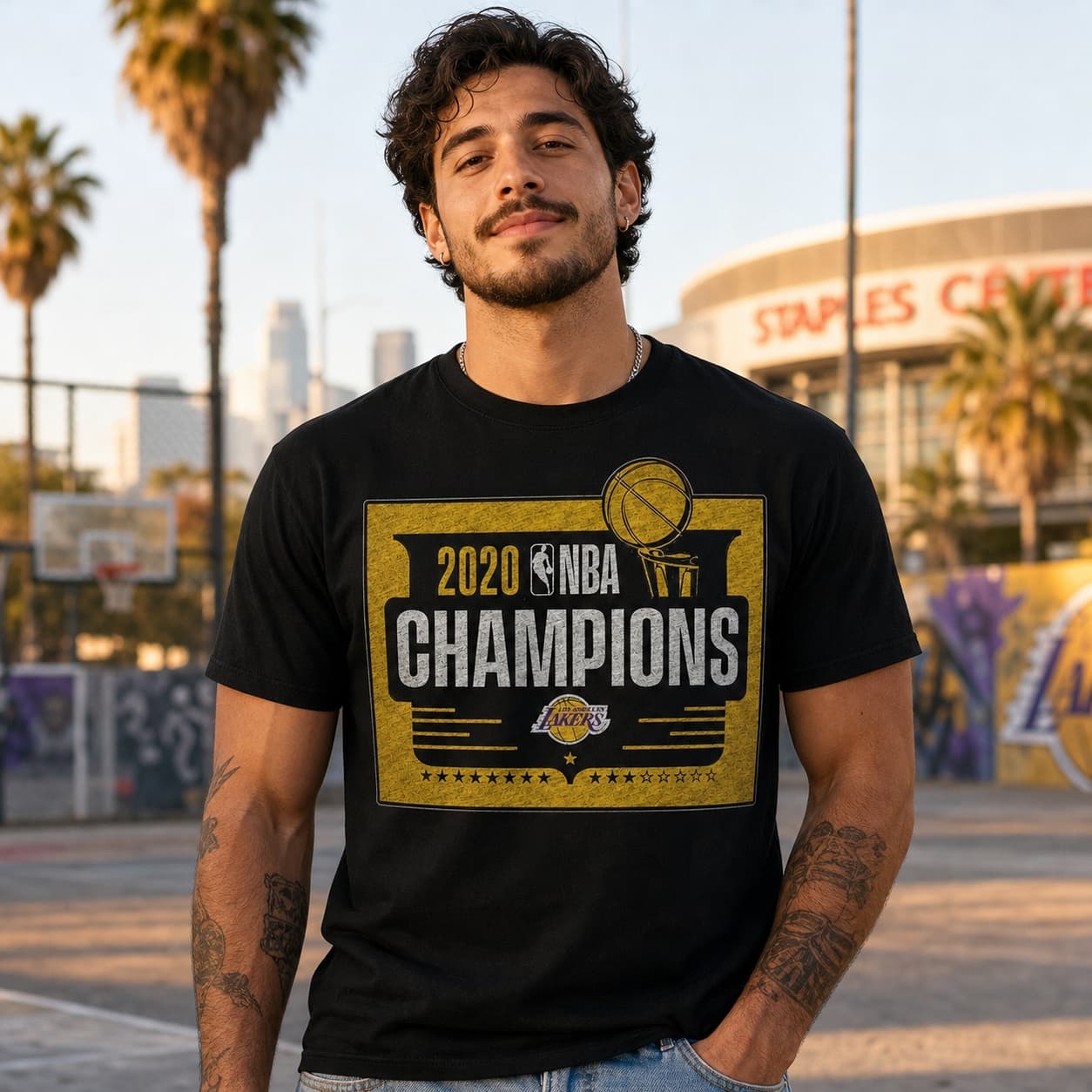 Los Angeles Lakers Retro Basketball Champs 2020 Shirt