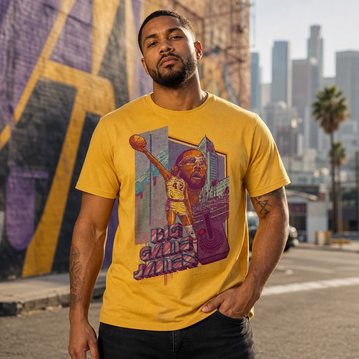 Los Angeles Lakers Retro Big Game James Worthy Basketball 1984 Shirt