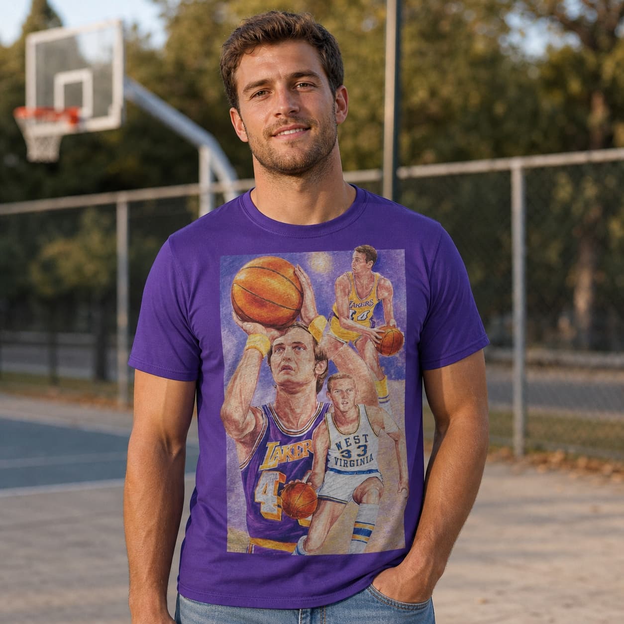 Los Angeles Lakers Retro Jerry West Basketball 1970 Shirt